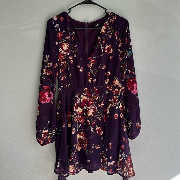 Lulus Always Yours Floral Print Long Sleeve Skater Dress - Picture 3 of 4